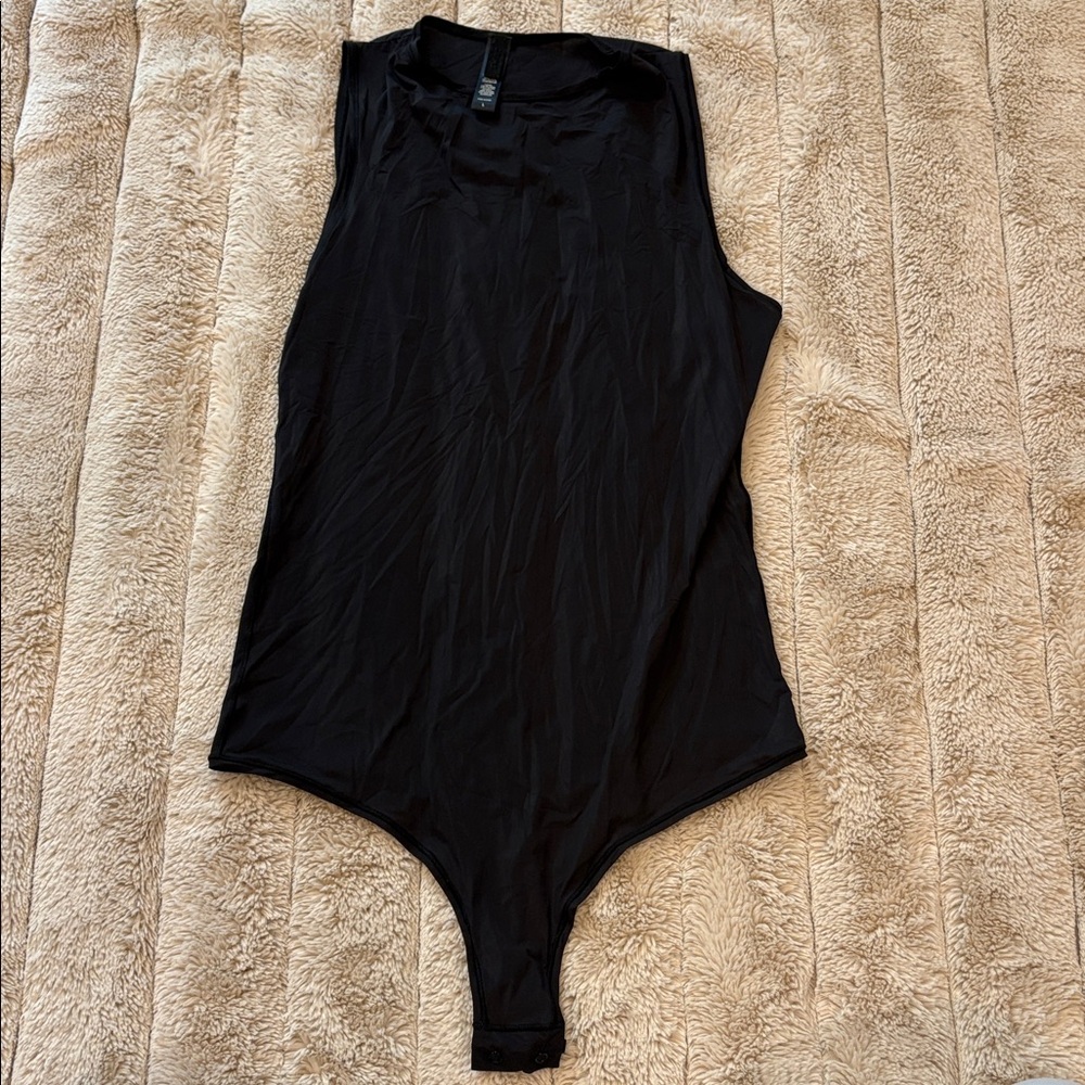 SKIMS Sheer Sleek Black Bodysuit